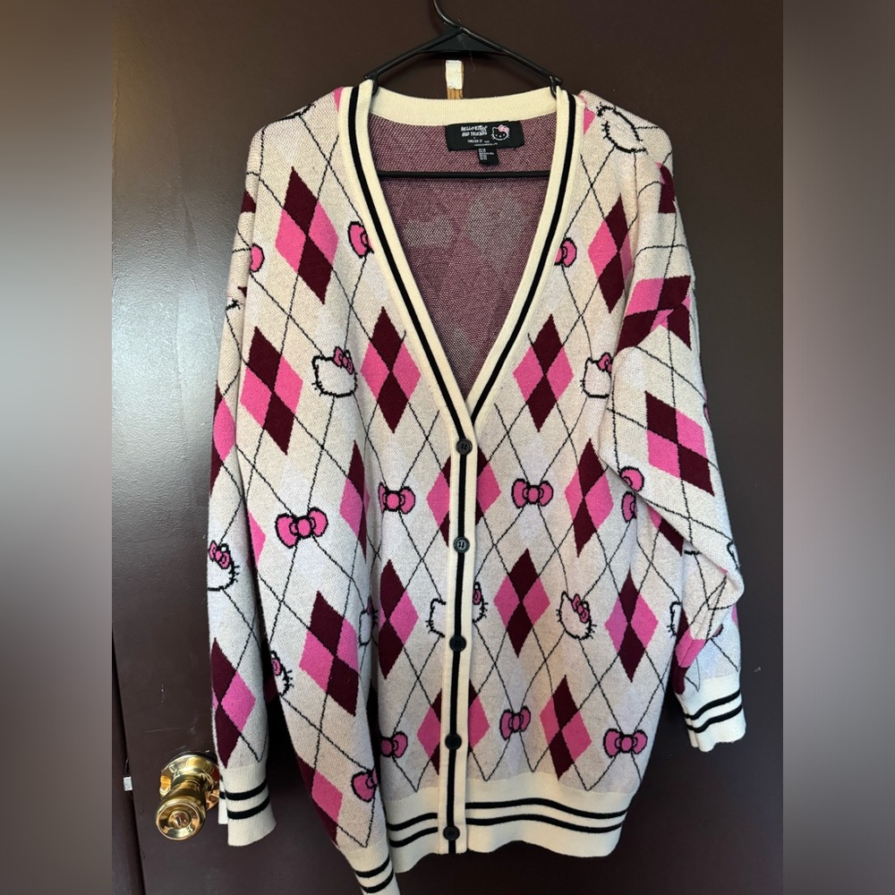 Hello Kitty and Friends Forever 21 Argyle Cardigan Size 2X